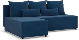 "Mebligo Fermo" - kampinė sofa su miego funkcija, lovos dėžė, komfortas ir tyla, universali pusė, tamsiai mėlyna (Poso 005)