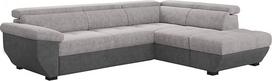 "Mivano Speedway" kampinė sofa-lova su lovos funkcija, saugykla ir reguliuojamais galvos atlošais, 262 x 79 x 224 cm, dviejų spalvų, pilka/tamsiai pilka
