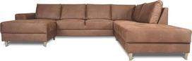 "Nordic U" sofa (odinė - dešinėje pusėje, konjako spalvos)
