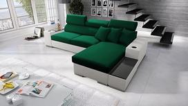 "Pete I" mini kampinė sofa su miego funkcija ir lovos dėže - puikus sprendimas jūsų svetainei - L formos sofa - L formos sofa - kampinė sofa