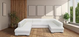 "Quattro Meble" itin didelė kampinė sofa iš baltos natūralios odos Kampinė U formos sofa Londonas U 200 x 333 x 170 cm Sofa sofa su miego funkcija, lovos dėžė Tikra odinė kampinė sofa Odinė sofa didelė