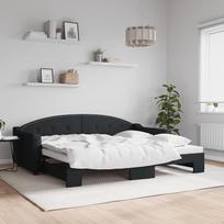 "Rantry" dienos lova Išskleidžiama sofa lova Ištraukiama lova Sofa lova Sofa lova Sofa kušetė Svečių lova gyvenamajam kambariui Svečių kambarys Juoda 90 x 200 cm audinys #A