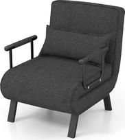 "RELAX4LIFE" sofa-lova "4 viename" su lovos funkcija, sulankstoma kėdė su 6 lygių reguliuojamu atlošu, nuimama pagalvėle ir porankiais, maksimali apkrova 150 kg, svečių lova gyvenamajame kambaryje (tamsiai pilka)