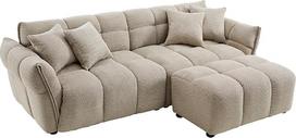 "Riess Ambiente" šiuolaikinė XXL sofa "Cloud" - 260 cm - smėlio spalvos bouclé - didelė sofa su spyruokline šerdimi ir pagalvėlėmis