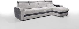 "Robin Inspire Bristol" kampinė sofa, miego funkcija, lovos dėžė, reguliuojami galvos atlošai, sofa, L formos sofa lova, laisvai pastatoma kampinė sofa, sofa lova, svetainės baldai, svetainės baldai, svetainės kraštovaizdžio dešinė (sidabrinis antracitas)
