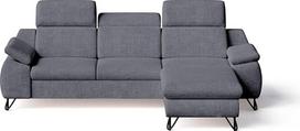 "Robin Inspire Couch" L formos dešiniojo kampo sofa su miego funkcija 265 x 175 x 90 cm Kampinė sofa su lovos dėže Galvos atlošai Porankiai Šenilinis audinys Lininė išvaizda Plieninė pilka Iverto