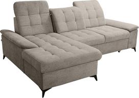 "Robin Inspire" kampinė sofa su miego funkcija, lovos dėžė, L formos sofa, kampinė sofa, sofa lova, laisvai pastatoma, reguliuojamas sėdynės gylis, atlošo aukštis, "Neo Mini", 257 x 172 x 90 cm, kairė, šiltai pilka
