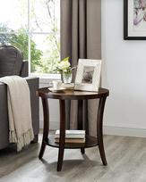 "Roundhill Furniture" OE0020EP "Perth" šiuolaikinis apvalus šoninis staliukas su lentyna Espresso