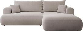 "Selsey Abriamo" sofa kampinė sofa lova sofa su laikymo erdve miego funkcija lengva priežiūra poliuretano putų L formos kairė OVO tamsiai smėlio spalvos boucle Abriamo