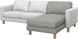 "Soferia" tinkamas "Karlstad Anbau Chaise Longue" šezlongo užvalkalas, tvirtas šviesiai pilkas audinys (atsparus dėmėms ir įbrėžimams), pilkas