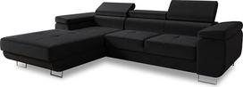 "Sofnet Divo" kampinė sofa su miego funkcija, lovos dėžės ir galvūgalio reguliavimas, minkštas kampas, gyvenamasis kraštovaizdis, sofos komplektas, kušetė, sofa, spyruoklinis pagrindas (juoda (Kronos 07), kampinė sofa kairė)