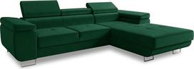 "Sofnet Divo" kampinė sofa su miego funkcija, lovos dėžės ir galvūgalio reguliavimas, minkštas kampas, gyvenamasis kraštovaizdis, sofos komplektas, kušetė, sofa, spyruoklinis pagrindas (žalia (Kronos 19), kampinė sofa dešinė)