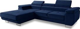 "Sofnet Divo" kampinė sofa su miego funkcija, lovos dėžės ir galvūgalio reguliavimas, minkštas kampas, gyvenamasis kraštovaizdis, sofos komplektas, kušetė, sofa, spyruoklinis pagrindas (tamsiai mėlyna (Kronos 09), kampinė sofa kairė)