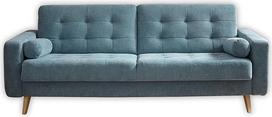 "Stella Trading Fjord" patogi sofa-lova su lovos dėže, džinsinio audinio užvalkalas, sulankstoma sofa su miego funkcija ir medžio masyvo kojelėmis, 222 x 86 x 90 cm (plotis x aukštis x gylis)