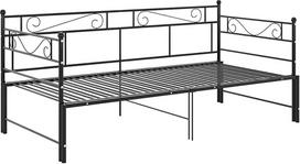 "Tidyard Trundle Bed" sofos lovos rėmas Dienos lova Sofa lova Svečių lova Metalinė lova 90 x 200 cm (plotis x ilgis) Milteliais dengtas metalas Juoda