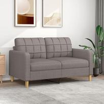 "Tidyard" 2 vietų sofa Kanapa Audinys Sofa Svečių sofa Lounge sofa Minkšta sofa 2 vietų kėdė Svetainės sofa Klubo sofa Sėdimoji dalis Baldai svetainei Miegamojo kambarys Biuras Namai Taupe 140 cm audinys