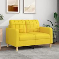 "Tidyard" 2-vietė sofa Sofa Kanapa Audinys Sofa Svečių sofa Lounge sofa Minkšta sofa 2 vietų kėdė Svetainės sofa Klubo sofa Sėdimoji dalis Baldai svetainei Miegamojo kambarys Biuras Butas Šviesiai geltona 120 cm audinys