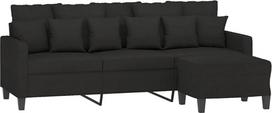 "Tidyard" 3 vietų sofa su taburete, fotelis, svečių sofa, sofa, sofa, 3 vietų sofa, medžiaginė sofa, minkšta sofa, svetainės sofa, sofa lova, sofa lova, svečių lova, lova sofa svetainei, miegamajam, juoda