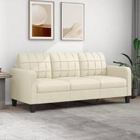 "Tidyard" 3-vietė sofa Sofa Kanapa Audinys Sofa Svečių sofa Lounge Sofa Minkšta sofa 3-vietė kėdė Svetainės sofa Klubo sofa Sėdimieji baldai svetainei Miegamojo kambarys Biuras Namai Kreminė 180 cm Faux