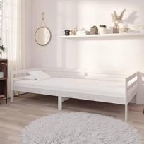 "Tidyard" dieninė lova Sofa lova Sofa sofa lovos rėmas Viengulė lova Balta pušies masyvo mediena 90 x 200 cm