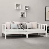 "Tidyard" dieninė lova su čiužiniu, sofos lovos lovos rėmas Viengulė lova Sofa lova Jaunimo lova Sofa kušetė Pušies masyvas 90 x 200 cm Balta