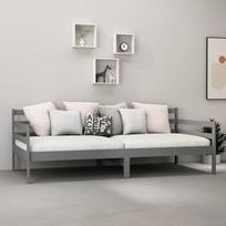 "Tidyard" dieninė lova su čiužiniu, sofos lovos rėmas, viengulė lova, sofa lova, sofa, sofa, sofa, sofa, pušies masyvo mediena, 90 x 200 cm, pilka