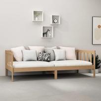 "Tidyard" dienos lova su 16 cm čiužiniu, sofos lovos lovos rėmas Viengulė sofos lova Sofa sofa 90 x 200 cm medaus rudos spalvos pušies masyvo