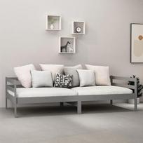 "Tidyard" dienos lova su 16 cm čiužiniu, sofos lovos lovos rėmas Viengulė sofos lova Sofa sofa 90 x 200 cm pilka pušies masyvo