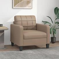 "Tidyard" Fotelis Sofa Kanapa Audinys Sofa Svečių sofa Lounge Sofa Minkšta sofa Svetainės sofa Klubo sofa Sėdimoji dalis Baldai svetainei Miegamojo kambarys Biuras Butas Cappuccino Ruda 60 cm dirbtinė oda
