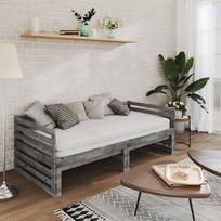 "Tidyard" ištraukiama sofa-lova su gulto pagalvėle, lovos rėmas, dienos miegamojo lova, viengulė lova, svečių lova, jaunimo lova, sofa-lova, pušies masyvas, 2 x (90 x 200) cm, pilka