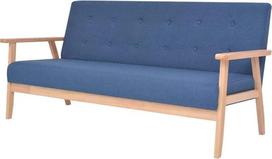 "Tidyard" moderni 3 vietų sofa 3 vietų sofa Skandinaviško stiliaus medžio rėmo audinys Mėlyna 158 x 67 x 73,5 cm (plotis x gylis x aukštis)