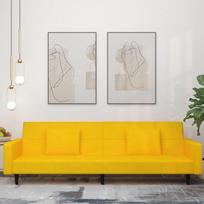 "Tidyard" sofa lova 2 sėdimos vietos su 2 pagalvėlėmis Sofa lova sofa su miego funkcija Sofa lova Svečių lova Sofa lova Dienos lova Geltonas aksomas