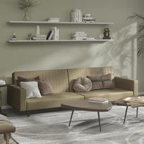"Tidyard" sofa lova 2-vietė sofa lova Sofa lova sofa su miego funkcija Sofa lova Svečių lova Sofa lova Dienos lova Cappuccino Brown Faux Leather