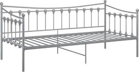 "Tidyard" sofos lovos rėmas Dienos lova Sofa lova Svečių lova Metalinė lova Sofa kušetė Metalinė pilka 90 x 200 cm