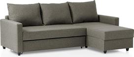 "Traumnacht Belfort" sofa-lova, kampinė sofa, L formos sofos komplektas su miego funkcija ir daiktadėže, pagaminta pagal Vokietijos kokybės standartą, šviesiai ruda, 227 x 153 x 66 cm