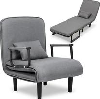 "Unicview" sofa lova 3 in 1 išskleidžiama sofa lova Viengulė sofa lova 190 cm ilgio 65 cm pločio su porankiais ir pagalvėlėmis, idealiai tinkanti svetainei ar svečiams Pilka