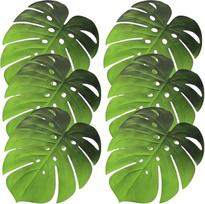 "Veemoon" 6 pakuočių pakuotė "Eva Placemats Monstera Leaf" neslystančios ir karščiui atsparios žalios paklodės valgomojo stalui ir vakarėlių stalui