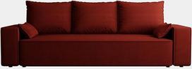 "Veno" sofa su miego funkcija 242 x 95 cm - sofa - sofa su lovos dėže - 3 sėdimų vietų - sofa lova - sofa lova su lovos dėže - laidas - svetainė - aksomas (Velo 628 Red Wine)