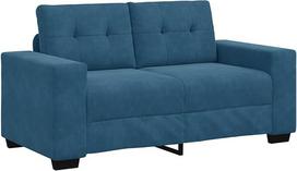 "vidaXL" dvivietė sofa mėlyna, 120 cm, iš aksomo