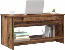 "vidaXL" kavos staliukas 102 x 50 x 52,5 cm Rustic Wood Effect Brown stačiakampio formos su atlenkiamu dangčiu ir reguliuojamo aukščio laikymo vieta