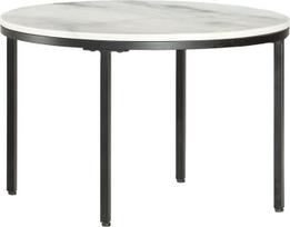 "vidaXL" kavos staliukas baltos ir juodos spalvos, 65 cm skersmens, iš tikro marmuro
