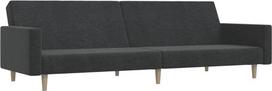 "vidaXL" sofa lova 2 sėdimų vietų sofa su mediniu rėmu, sofa lova svetainei, namų kinui, biurui, sofa lova, dienos lova, svečių lova, tamsiai pilkas audinys
