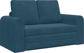 "vidaXL" sofa-lova, mėlyna, 148 x 71 x 83 cm, aksomas, reguliuojama sofa-lova, stačiakampio formos dizainas, daugiafunkcinė sofa, stilingas svetainės sprendimas, erdvę taupantis svečių poilsio kambarys