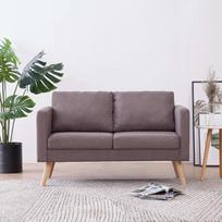 "Willood" 2 vietų sofa Audinys Minkšta sofa Lounge Couch Medinis dizainas Sėdimieji baldai Lounge Sofa Audinys Sofa Sėdimieji baldai Svetainė Taupe