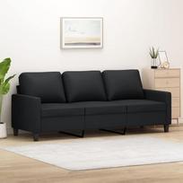 "Willood" 3 vietų sofa, moderni sofa, sofa svetainei, miegamajam, svečių kambariui, juoda, 180 cm, dirbtinė oda