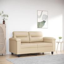 "Willood" dvivietė sofa "Lounge Sofa" sofa su porankiais Atgal pagalvėlė Svetainės sofos dizainas Sofa su metaliniu rėmu Sėdimieji baldai Dvivietė kreminė 120 cm mikropluošto audinys