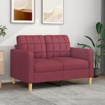 "Willood" dvivietė sofa-lova gyvenamajam kambariui, minkšta sofa su metaliniu rėmu, poilsio sofa Dviejų vietų sofa gyvenamajam kambariui Svetainės baldai Vyno raudona 120 cm audinys