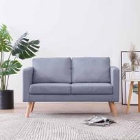 "Willood" sofa 2-vietis audinys minkštasuolis Sofa Lounge Couch Medinis dizainas Sėdimieji baldai Lounge Sofa Audinys Sofa Sėdimieji baldai Svetainė Šviesiai pilka