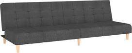 "Willood" sofa lova 2-vietė tamsiai pilka audinio sofa su mediniu rėmu Sofa lova gyvenamajam kambariui Namų kino biuras Sofa lova Dienos lova Svečių lova