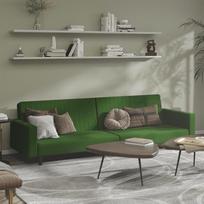 "Willood" sofa lova 2-vietė tamsiai žalia aksomo sofa lova svetainei Namų kino biuras Svečių lova su mediniu rėmu Sofa lova Dienos lova Sofa sofa išskleidžiama